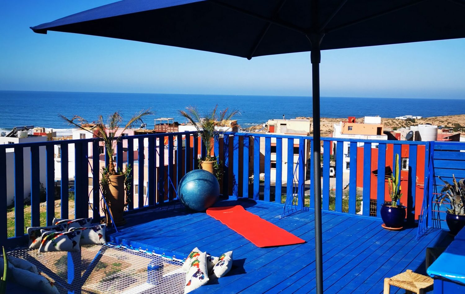 roof top auberge tigmie blue imsouane maroc